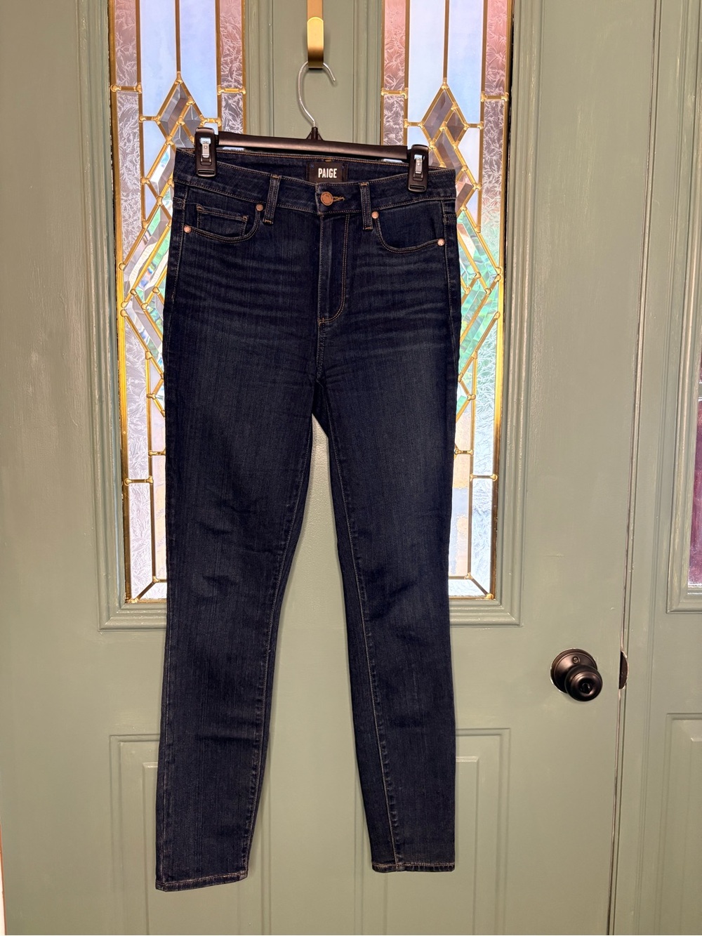 PAIGE Hoxton Ankle High-Rise Dark Wash Women’s Skinny Jeans